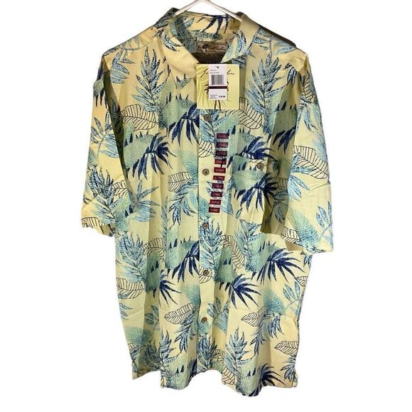 Joe Marlin Cotton Blend Comfort Fit XL. Yellow Hawaiian Print. NWT - Picture 8 of 15
